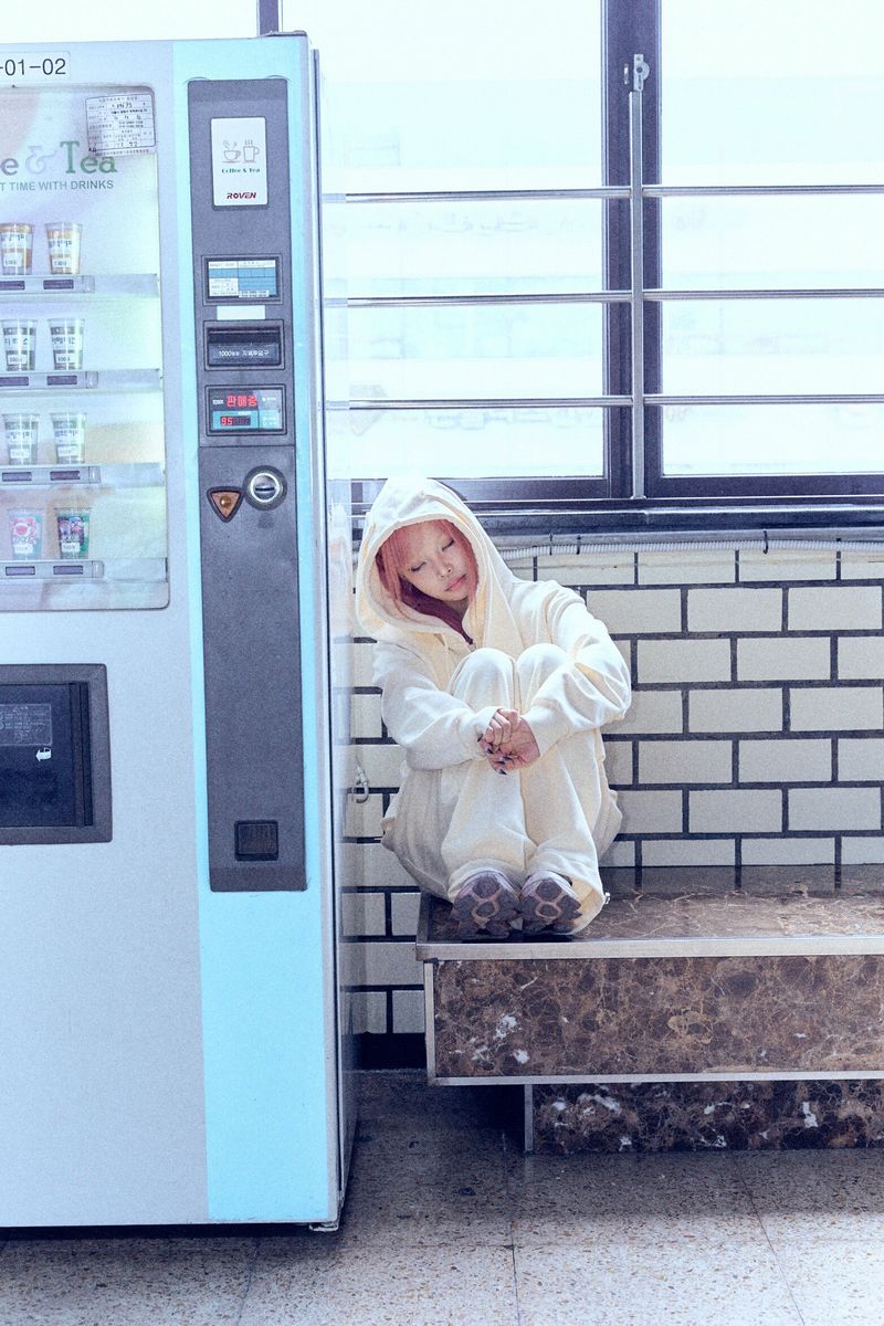 Ribbon bunny hood zip-up (soft yellow)