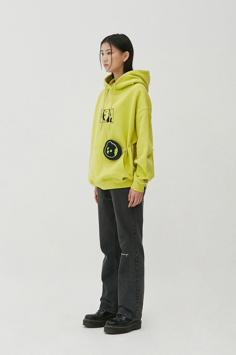 Square Graphic Hoodie_Lime Olive