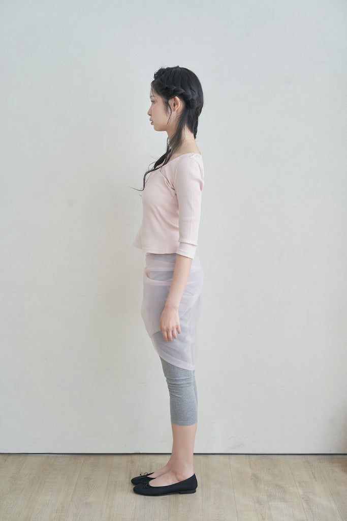 Butterfly key point shirring top - pink