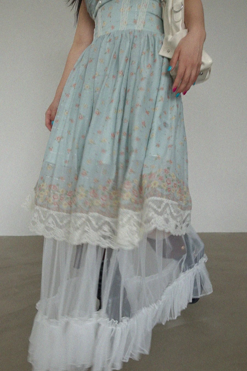 MINT BLOSSOM LACE DRESS
