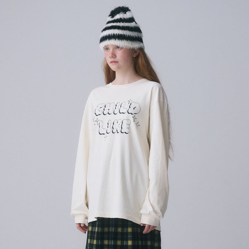 CHILDLIKE PRINTED LONG SLEEVE, IVORY