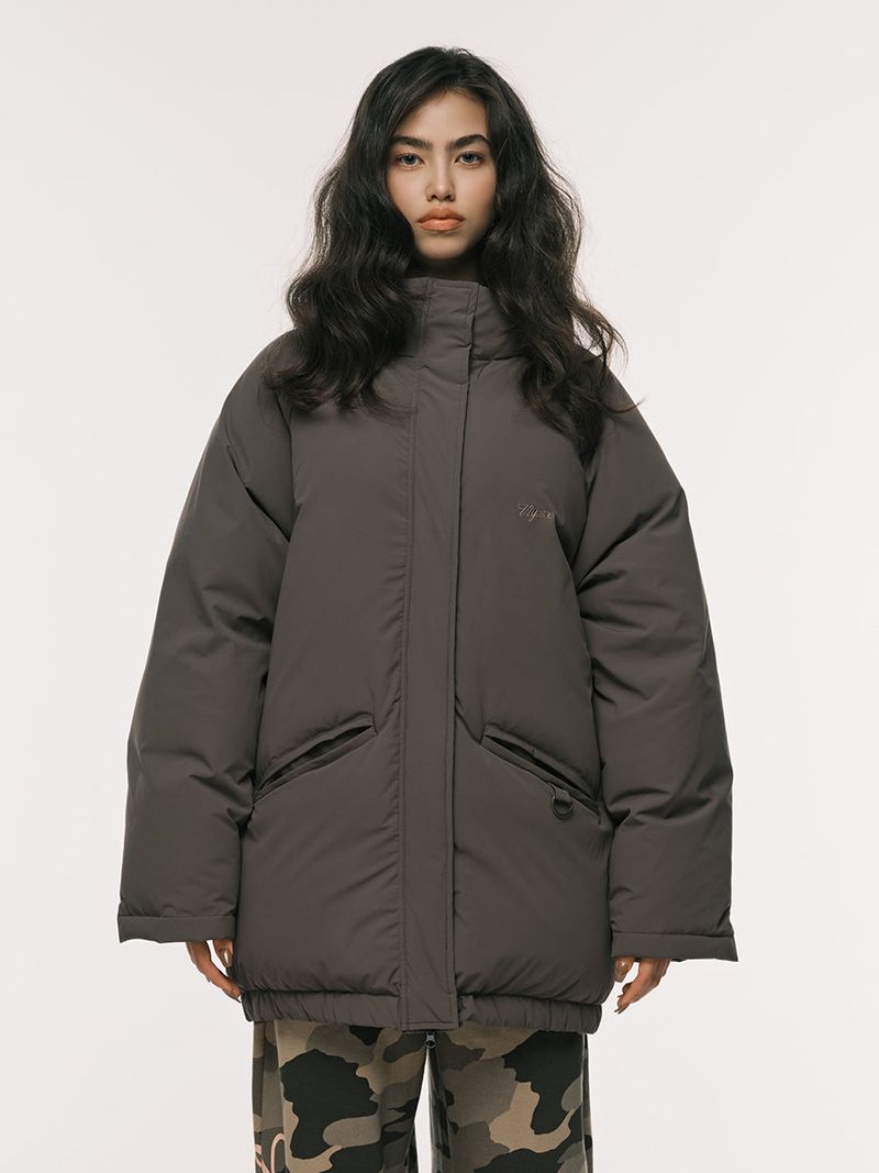 LONG DOWN PUFFER KHAKI BROWN
