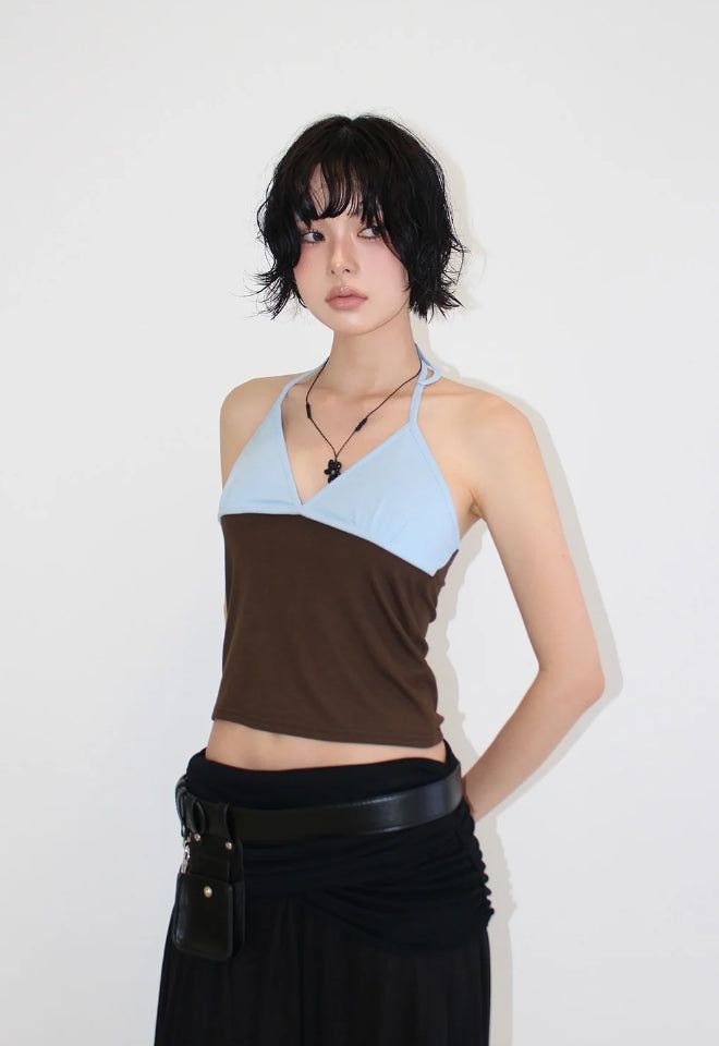 AAKE(アケ)の「COLOR BLOCK HALTER TOP(Tops)」