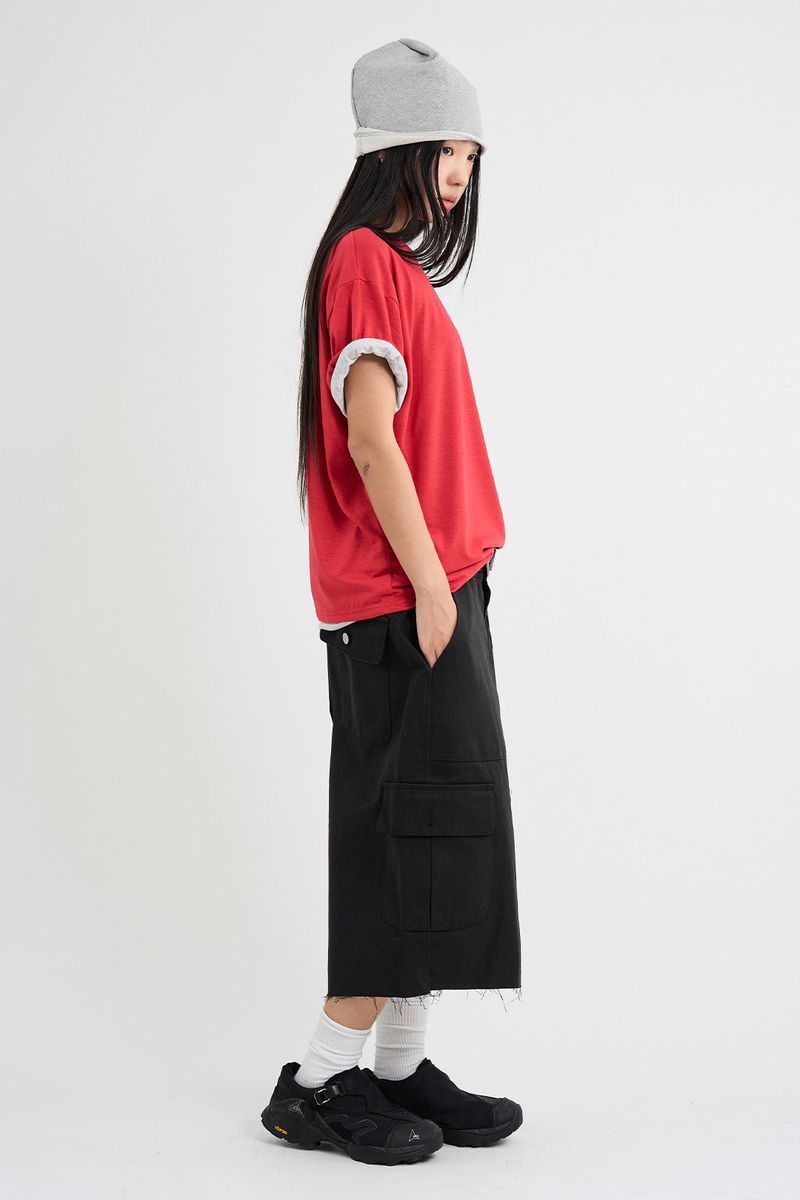 Rough-cut Bermuda shorts
