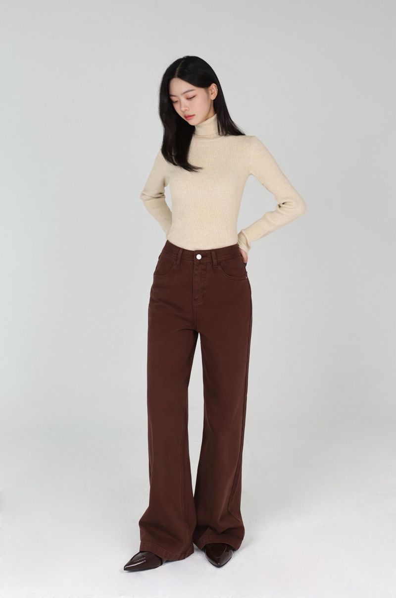 CLOUD FLEECE MAHOGANY COLOR DYEING STRAIGHT DENIM code 26029