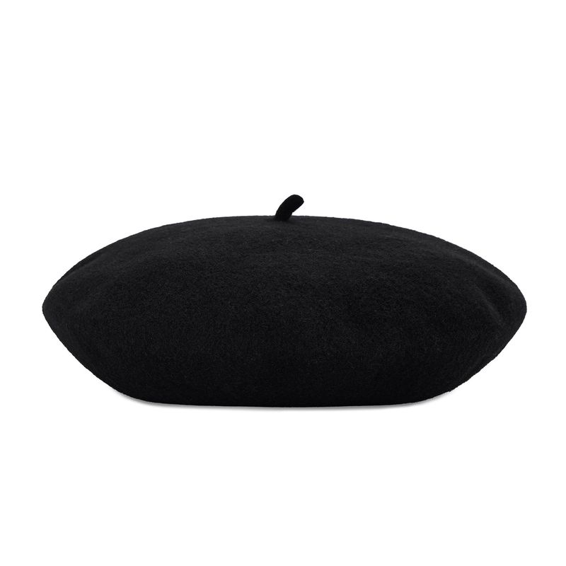 VARZAR Cursive Logo Wool Beret / Black