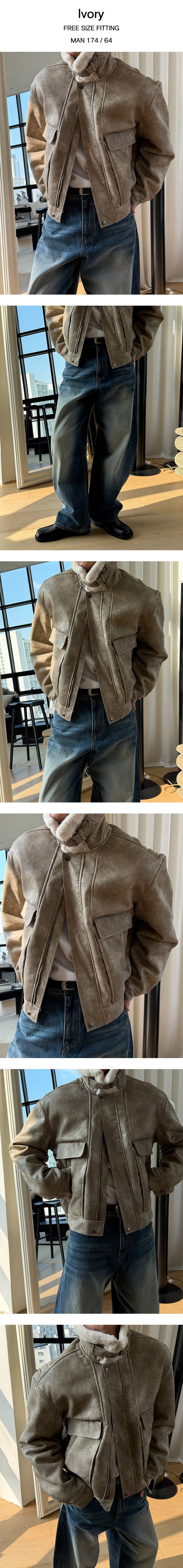[Unisex] Washed high neck mustang(2color)