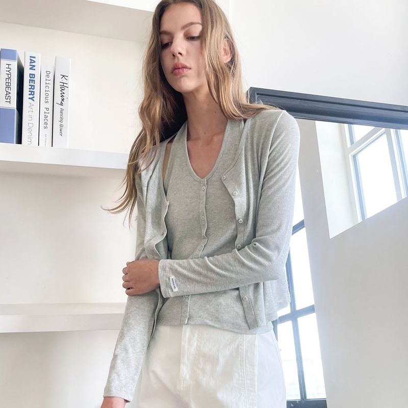 Summer Haulter Cardigan SET_Melange Gray