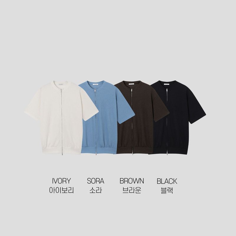 Silhouette Round Zip-Up Cardigan