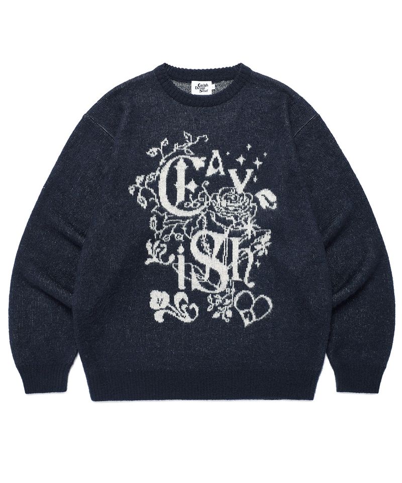 cavish（カビシ）の「IVY BRUSHED KNIT SWEATER NAVY(CV2EFUK602A)（Tops）」