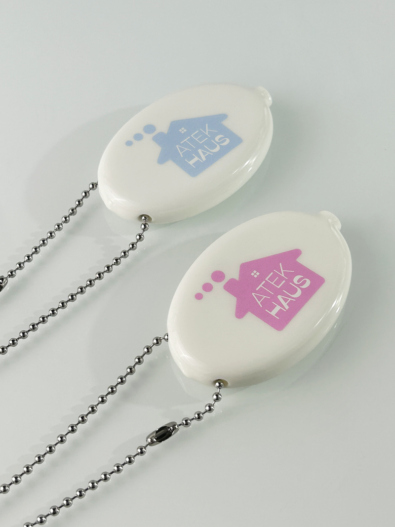 House Rubber Coin Wallet Keyring(Pink)
