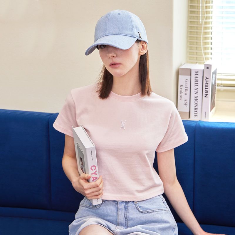 VA 3D Logo Crop T-Shirts / Pink