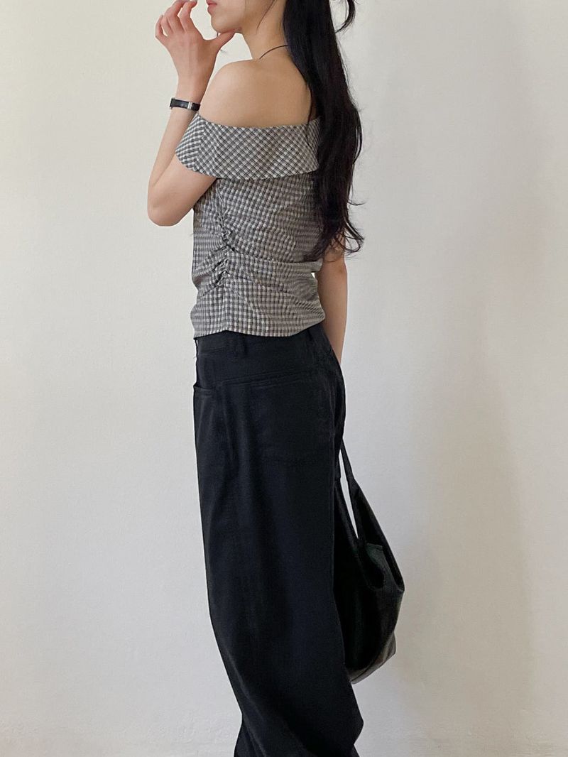 Check Seersucker Blouse