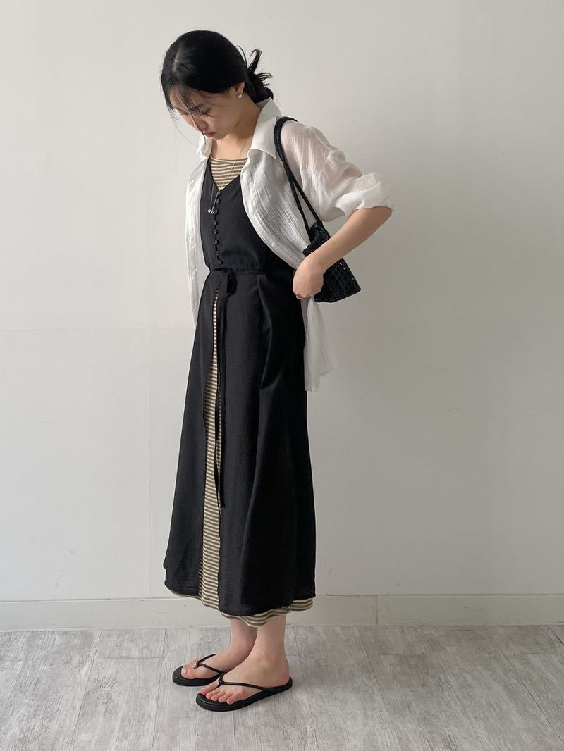 Stripe Long Sleeveless One Piece