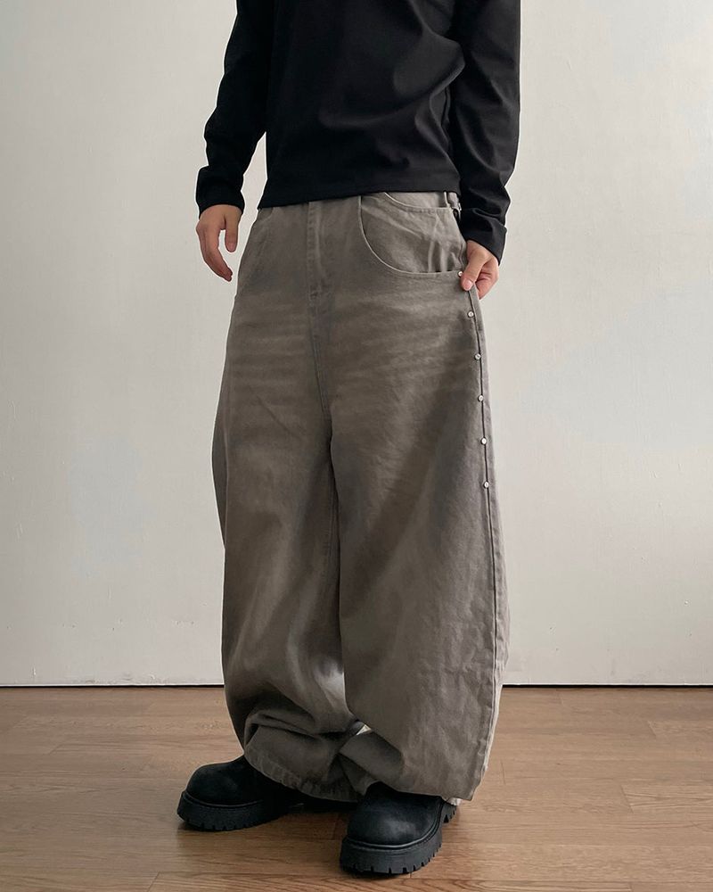 Step Belt Denim Pants