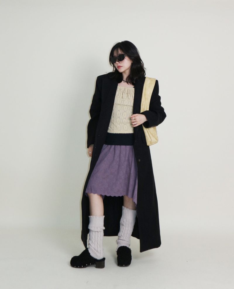 ナンバーTシャツレースバンディドニットアンバランススカート