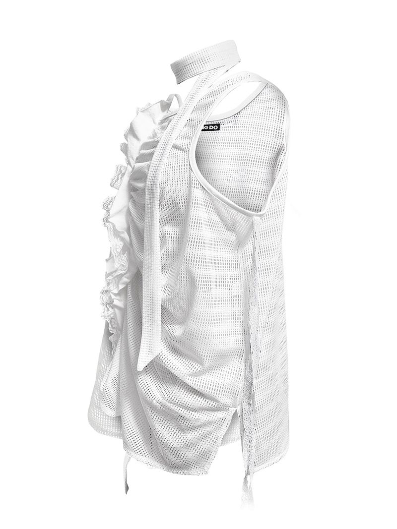  MASH FLOWING SLEEVELESS . WHITE