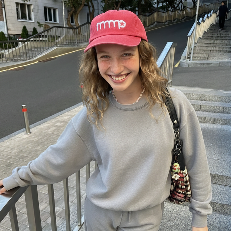 mnmp Star Logo Cap Washed Red