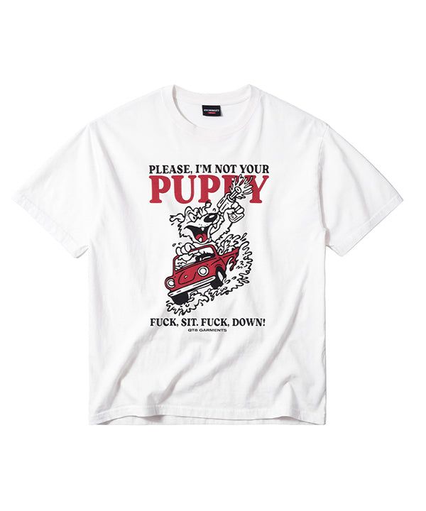 QT8 GARMENTS（キューティーエイトガーメント）の「LB Bad Puppy Washed Tee (Ivory)（Tops）」