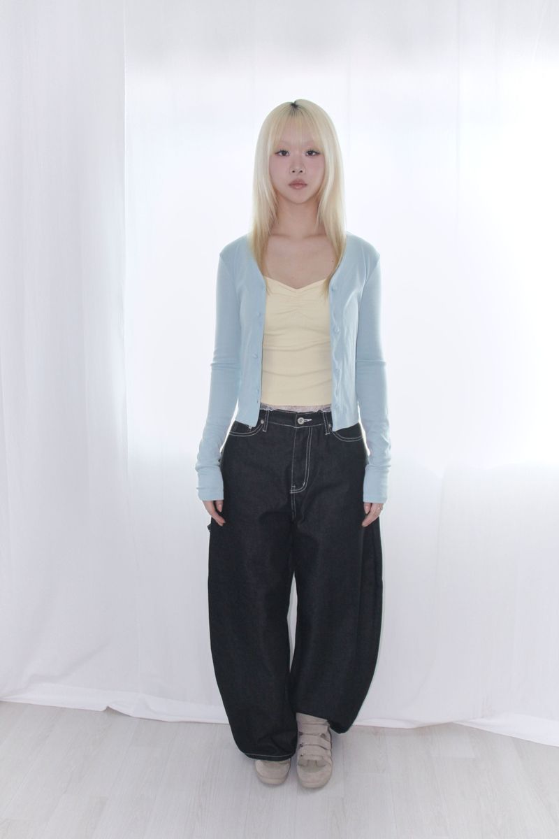 Shirring Lace Slim Sleeveless Bustier(2color)