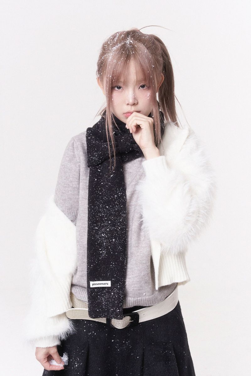 Mini ribbon muffler_black