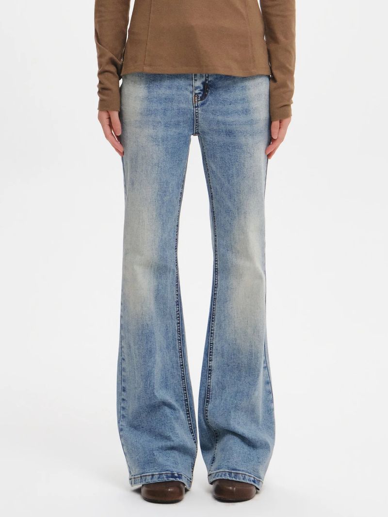 BOOTCUT WASHING DENIM PANTS