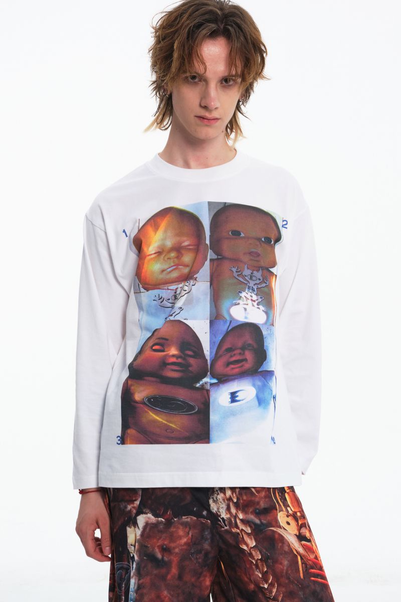 Embryo（エンブリオ）の「Embryo abcd baby white long sleeve T-shirt（Tops）」