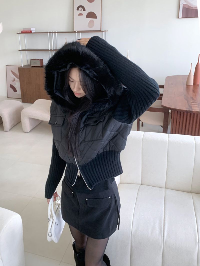 Motion Two-Way Zipper Quilted Knit Padding (3 Colors)