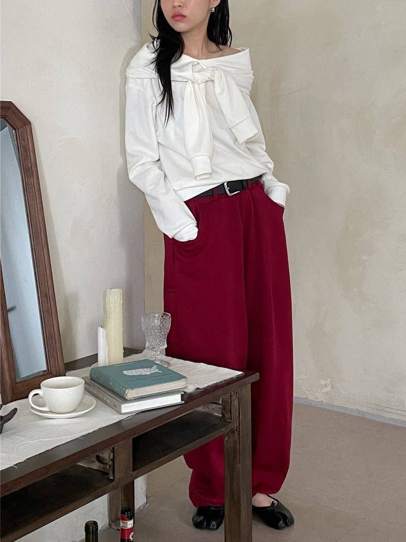 Picnic Off-Shoulder Layered Sweatshirt