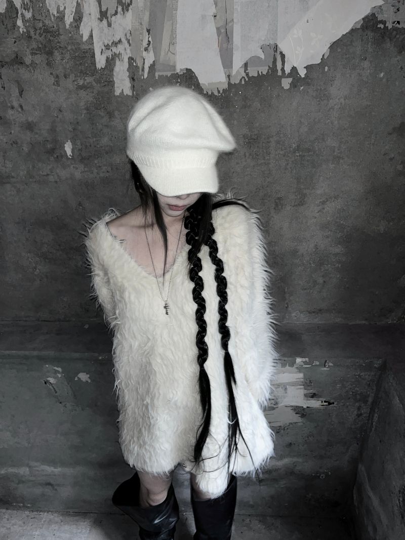 soft knit beret cap (2color)