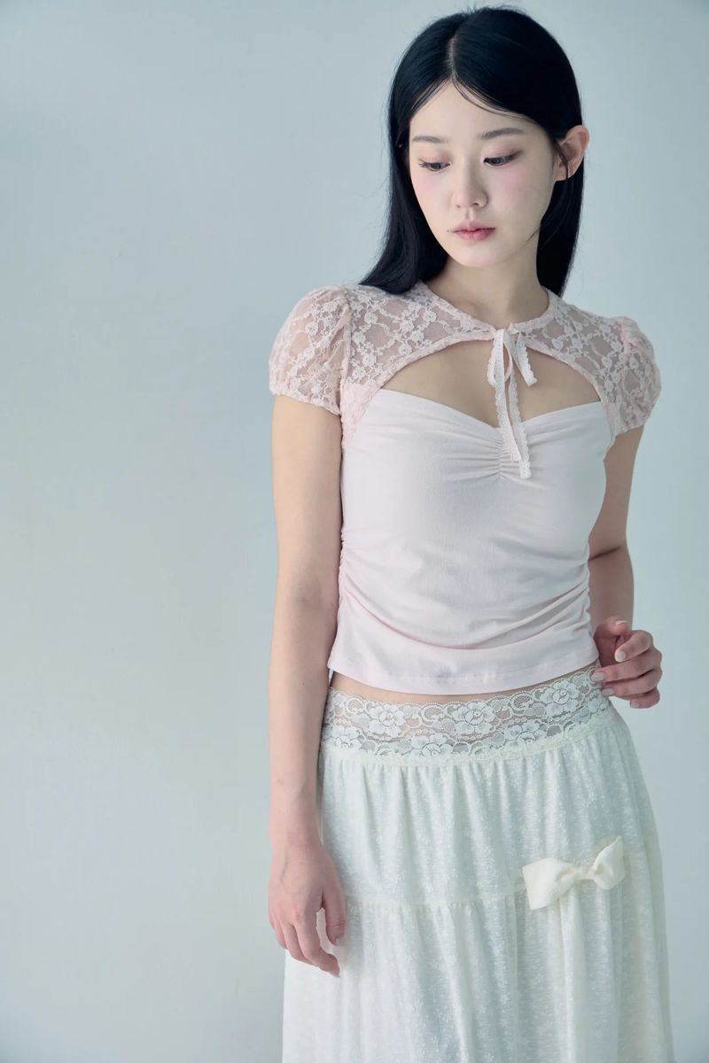 Muse lace top (Baby pink)