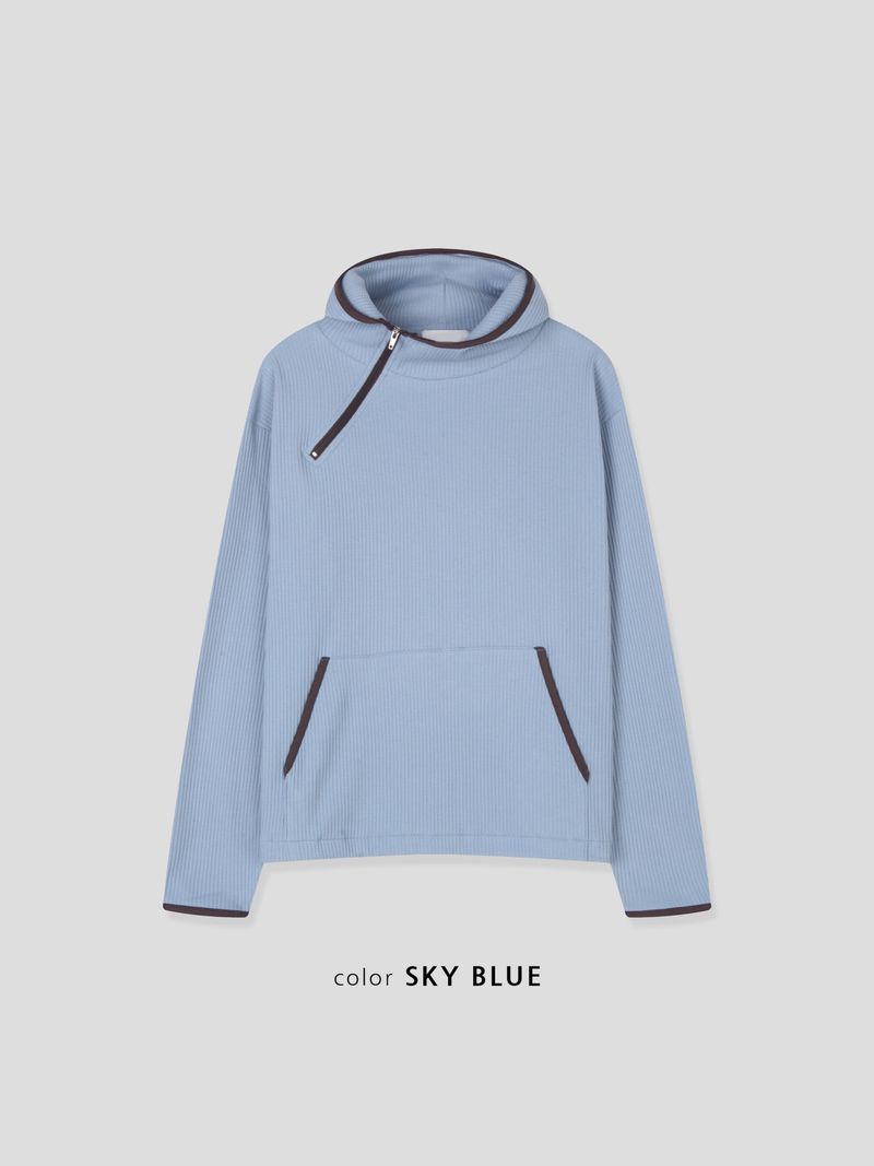Split Diagonal Waffle Hoodie (4c)