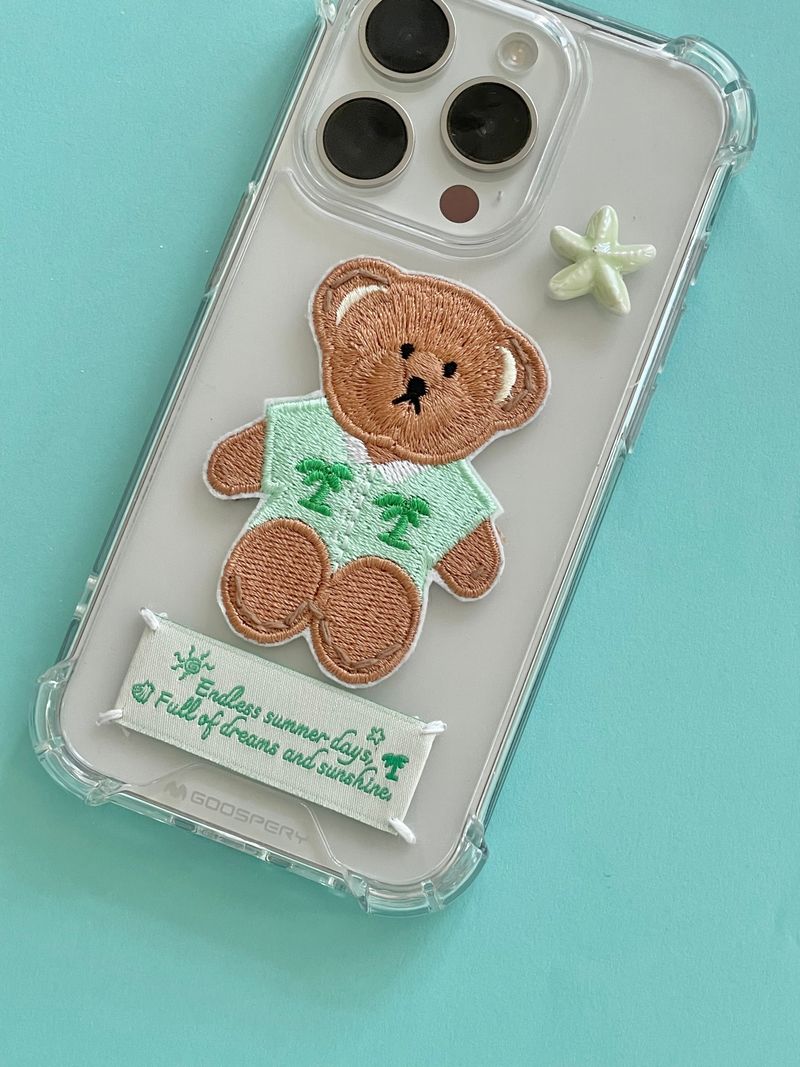 HAWAIIAN TEDDY LABEL PHONECASE (MINT)