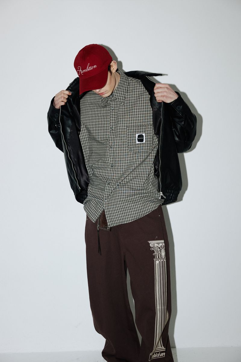 Vintage Check Shirts (Beige-gray)