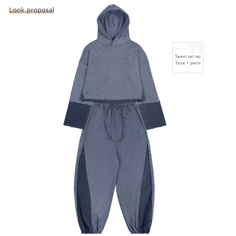 PIGMENT CUTTED BALLOON SWEATPANTS_BLUE NAVY