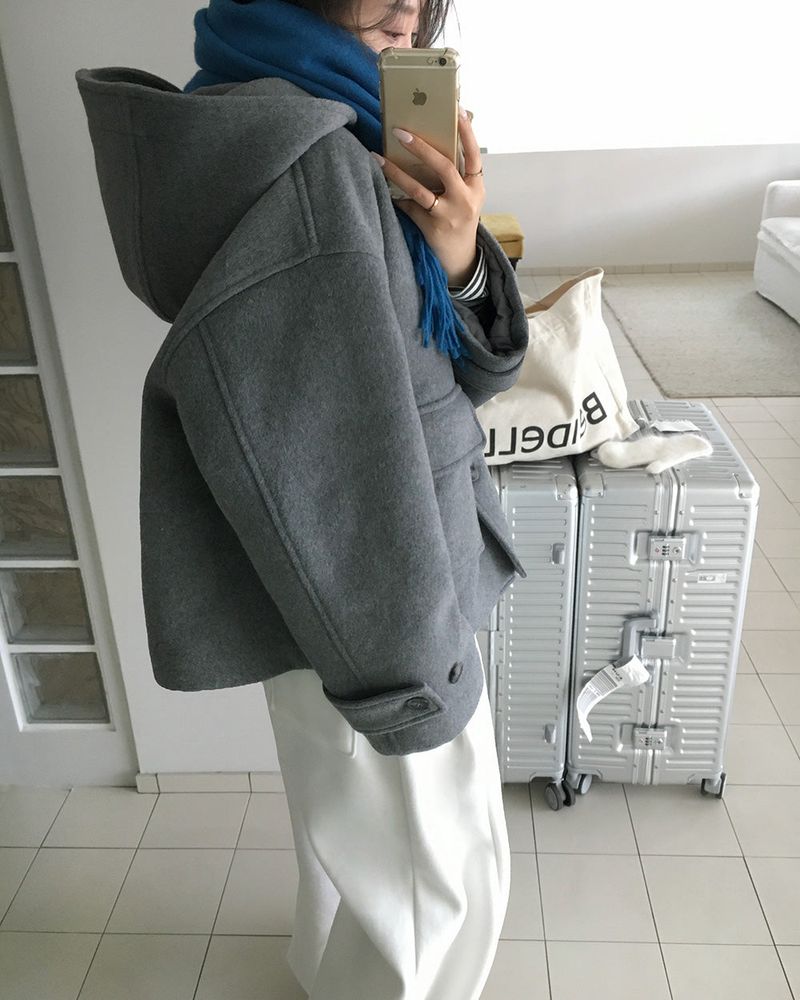 [ORIGINAL] CHILD HOOD WOOL SHORT COAT