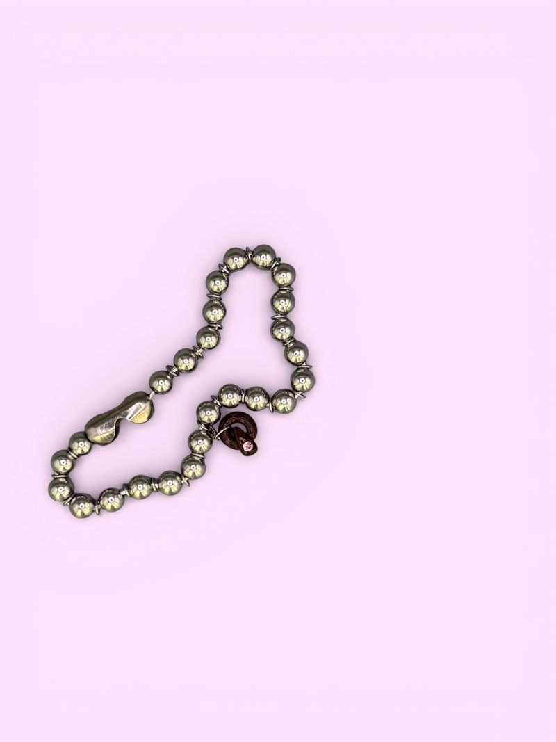 ENE（エン）の「"Q"ダークピーチクラッシュカスタムネックレス*金属アレルギー対応（アクセサリー）」
