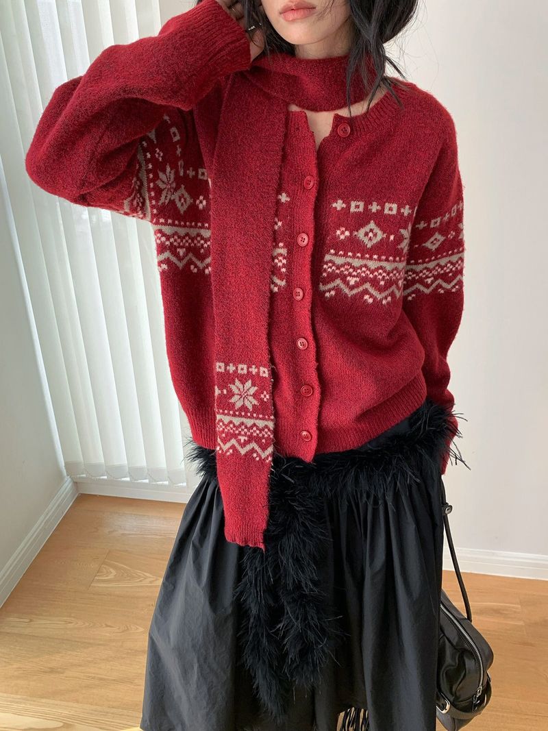 Cabin Nordic Round Knit Cardigan