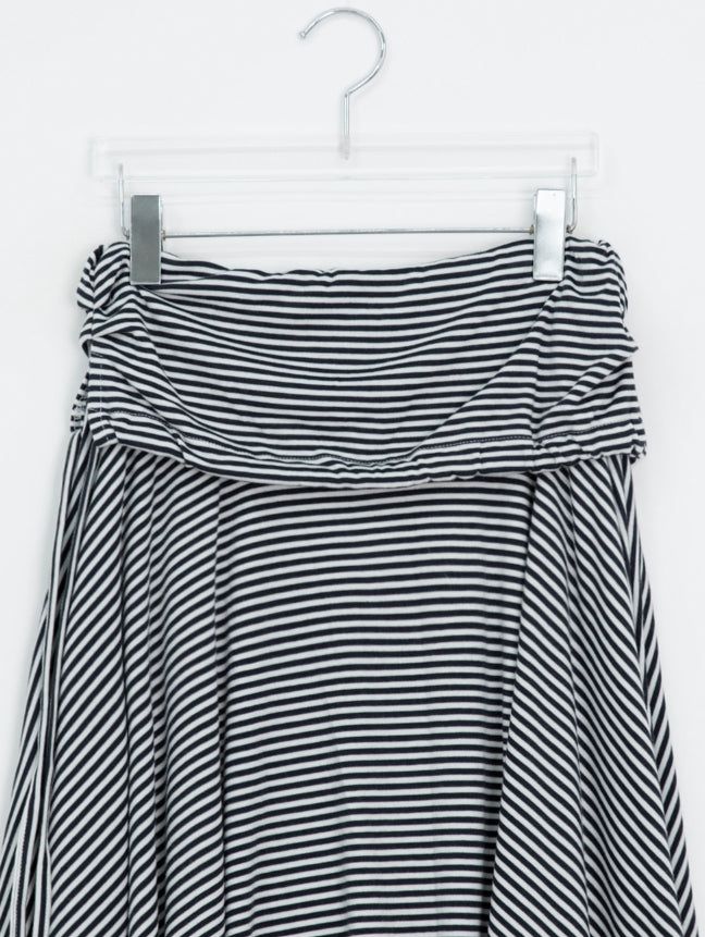 Woots Stripe Folding Layered Midi Skirt