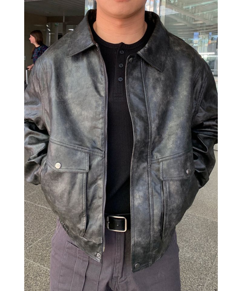 Vintage Curve Leather Jacket