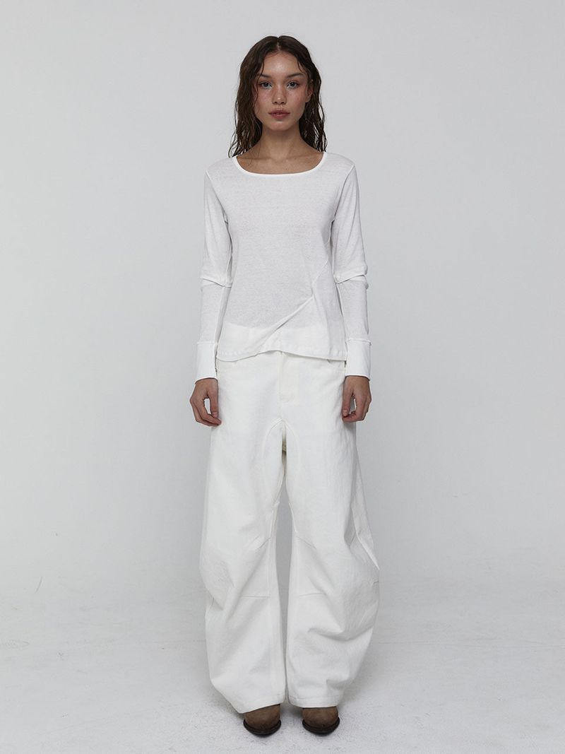 Slit Sleeve Top_White