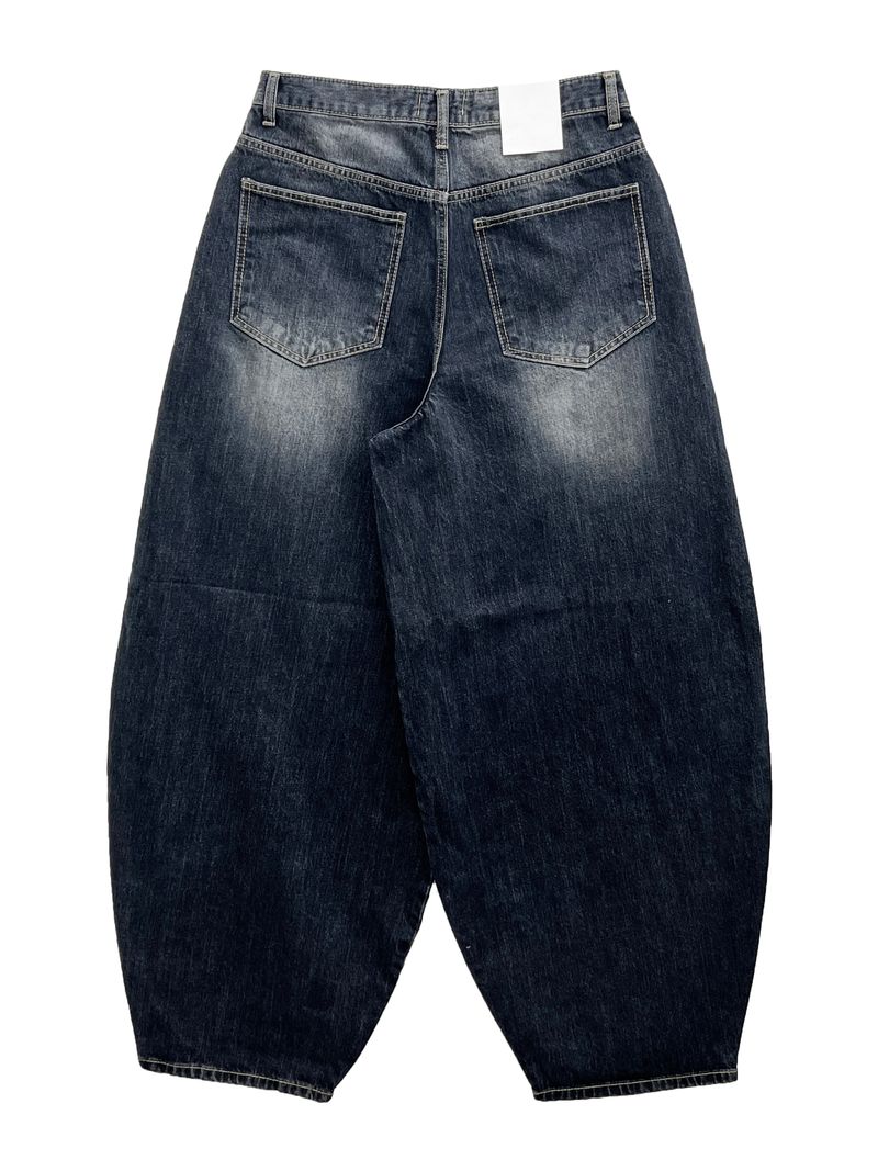 Stand Cat Balloon Denim Pants