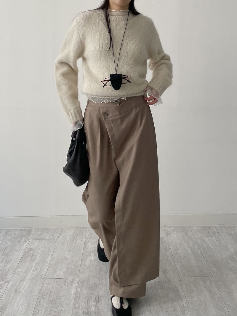 Wrap Banding Wide Slacks