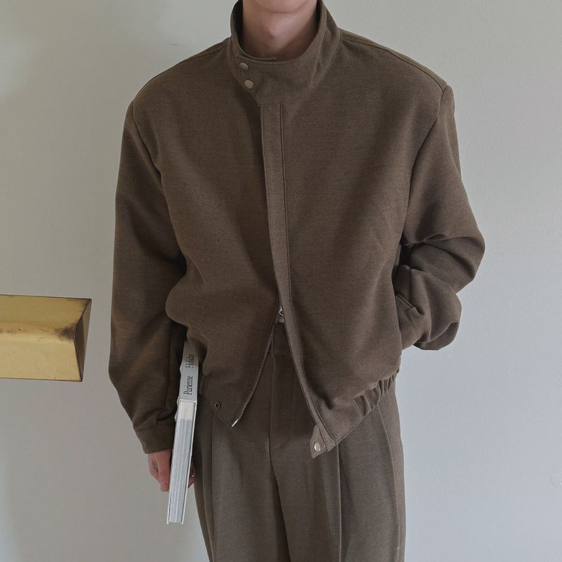 ASCLO Drop Shoulder High Neck Blouson (2color)