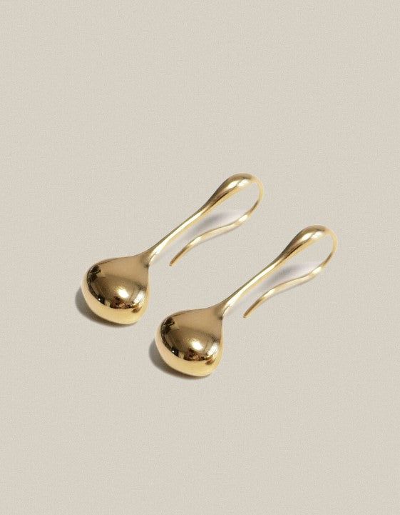 Mirror Earrings Long Gold