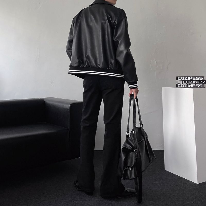 Louis Leather Sporty Crop Jacket (2 colors)