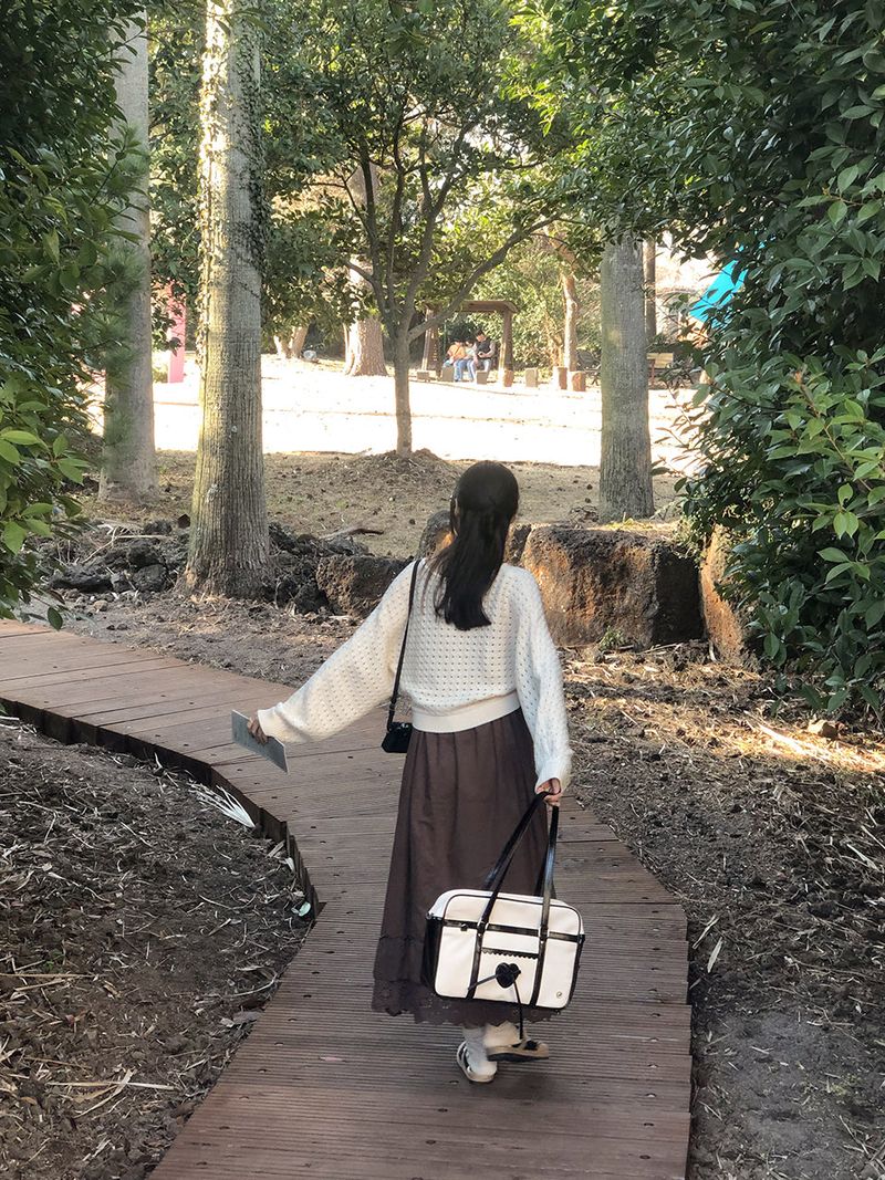 Classic ribbon school bag_canvas black