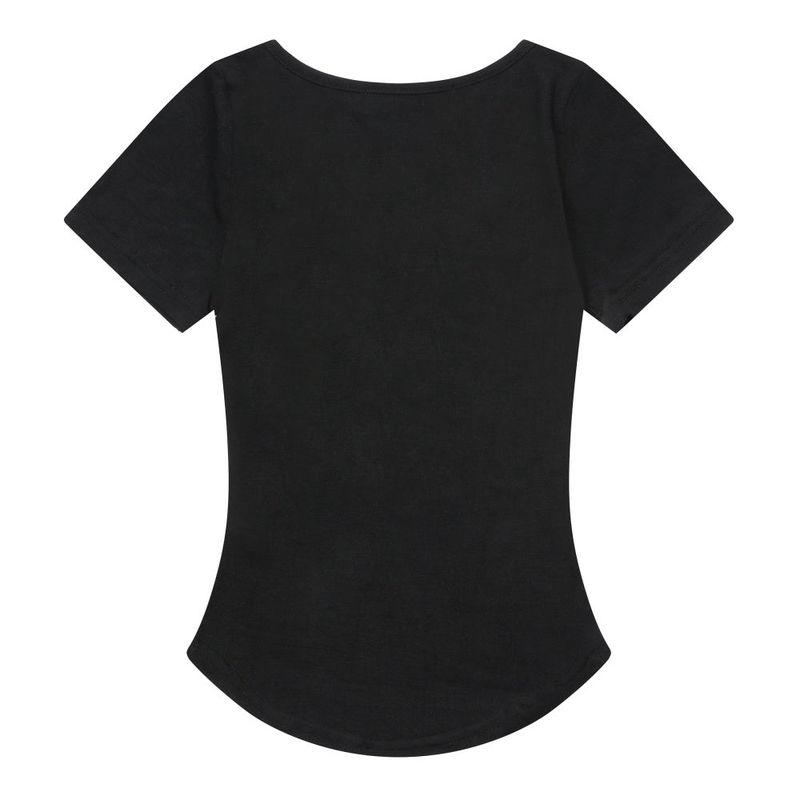 HARING SIGNATURE LOGO SNAP BUTTON U-NECK HALF T (3COLOR)