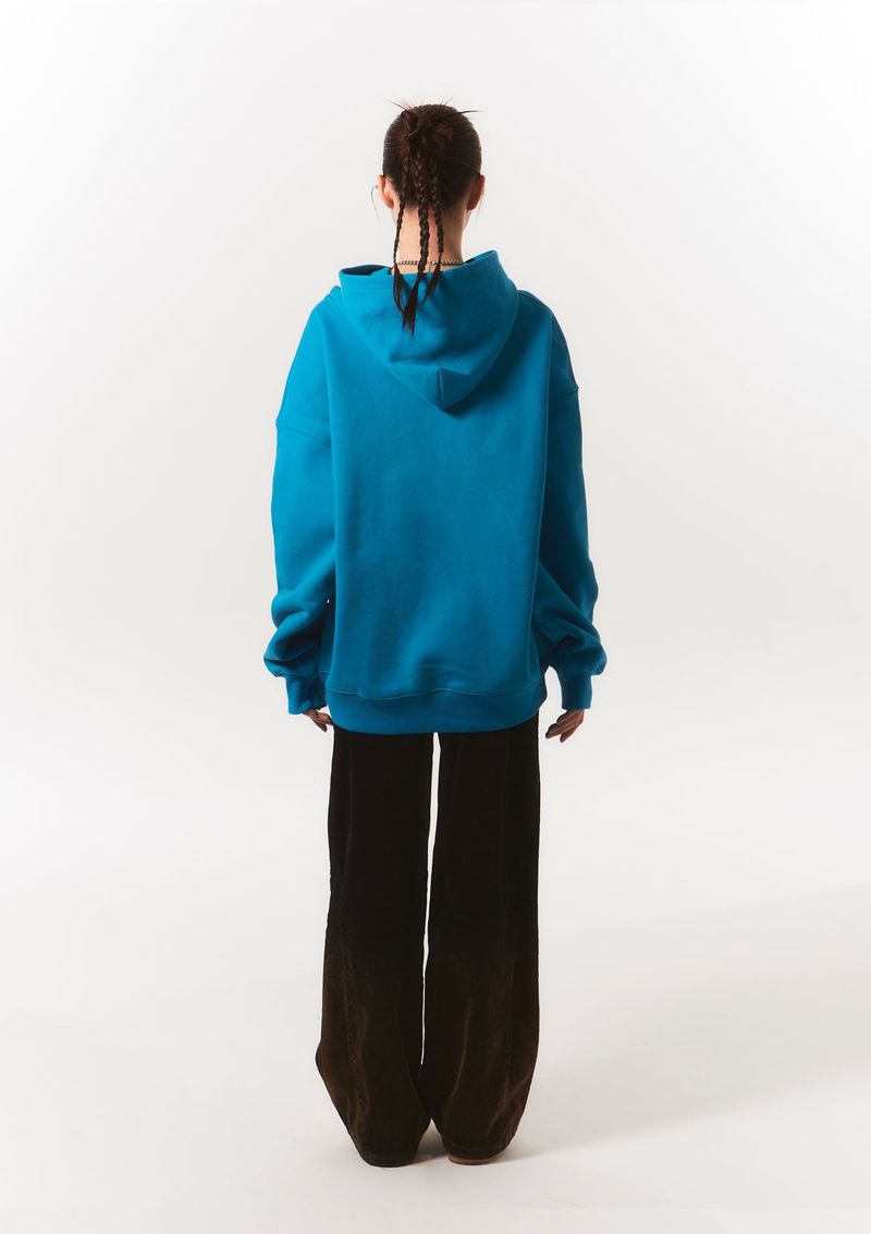fur bunny planet hoody - blue