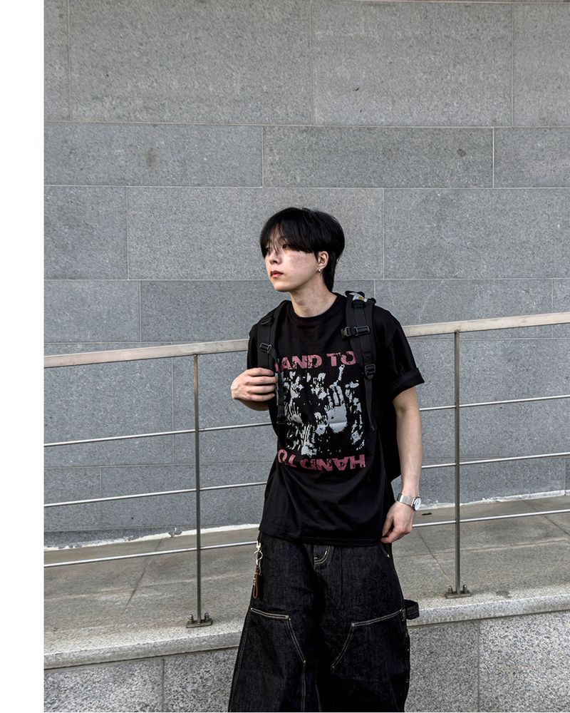 Touch Graphic Oversized Half T-Shirt